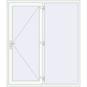 DOOR KORSA OPTIMUM REHAU BRILLANT 1800x2100 mm RAL 9016 Traffic white two-sided