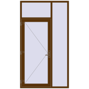 DOOR KORSA OPTIMUM REHAU BRILLANT 1400x2500 mm WALNUT two-sided
