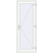 Entrance doors 800x2200 mm DOOR KORSA OPTIMUM REHAU BRILLANT RAL 9016 Traffic white two-sided