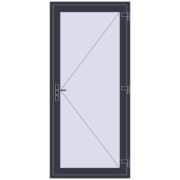 DOOR KORSA OPTIMUM REHAU BRILLANT 1000x2200 mm ANTHRACITE_GREY_STRUKTURAL two-sided