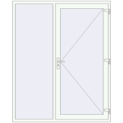 DOOR KORSA ENERGY-SAVING REHAU SYNEGO 1750x2150 mm RAL 9016 Traffic white two-sided