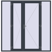 DOOR KORSA ENERGY-SAVING REHAU SYNEGO 2350x2400 mm ANTHRACITE_GREY_STRUKTURAL external
