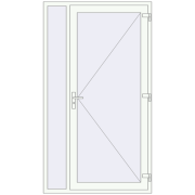 Drzwi zewnętrzne 1300x2300 mm DOOR KORSA ENERGY-SAVING REHAU SYNEGO RAL 9016 Traffic white dwustronny
