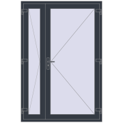 DOOR KORSA OPTIMUM REHAU BRILLANT 1400x2080 mm ANTHRACITE_GREY_STRUKTURAL two-sided