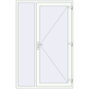 DOOR KORSA ENERGY-SAVING REHAU SYNEGO 1450x2220 mm RAL 9016 Traffic white two-sided