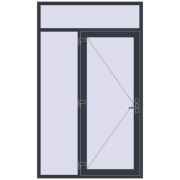 Drzwi zewnętrzne 1500x2500 mm DOOR KORSA ENERGY-SAVING REHAU SYNEGO ANTHRACITE_GREY_STRUKTURAL dwustronny