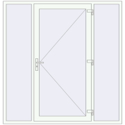 DOOR KORSA OPTIMUM REHAU BRILLANT 1980x2045 mm RAL 9016 Traffic white two-sided