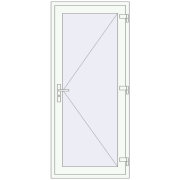 DOOR KORSA OPTIMUM REHAU BRILLANT 930x2000 mm RAL 9016 Traffic white two-sided