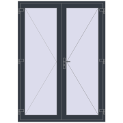 Entrance doors 1630x2250 mm DOOR KORSA ENERGY-SAVING REHAU SYNEGO ANTHRACITE_GREY_STRUKTURAL two-sided