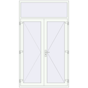 DOOR KORSA OPTIMUM REHAU BRILLANT 1500x2600 mm RAL 9016 Traffic white two-sided