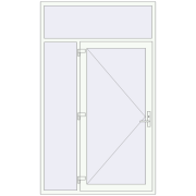 Entrance doors 1500x2500 mm DOOR KORSA ENERGY-SAVING REHAU SYNEGO RAL 9016 Traffic white two-sided