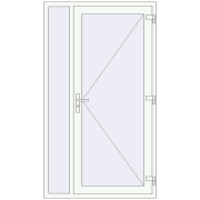 Entrance doors 1200x2100 mm DOOR OPTIMUM REHAU BRILLANT RAL 9016 Traffic white two-sided