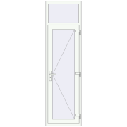Entrance doors 700x2450 mm DOOR KORSA OPTIMUM REHAU BRILLANT RAL 9016 Traffic white two-sided