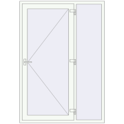 DOOR KORSA OPTIMUM REHAU BRILLANT 1430x2050 mm RAL 9016 Traffic white two-sided