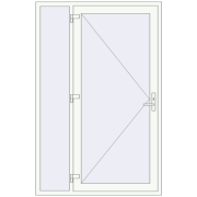 DOOR KORSA ENERGY-SAVING REHAU SYNEGO 1400x2150 mm RAL 9016 Traffic white two-sided