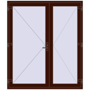 Drzwi zewnętrzne 1800x2100 mm DOOR KORSA OPTIMUM REHAU BRILLANT BLACK_CHERRY dwustronny