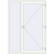 Entrance doors 1500x2100 mm DOOR KORSA OPTIMUM REHAU BRILLANT RAL 9016 Traffic white two-sided
