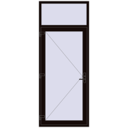 DOOR KORSA ENERGY-SAVING REHAU SYNEGO 1020x2560 mm BLACK_BROWN two-sided