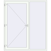 DOOR KORSA ENERGY-SAVING REHAU SYNEGO 1800x2100 mm RAL 9016 Traffic white two-sided