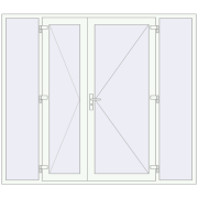 Drzwi zewnętrzne 2400x2100 mm DOOR KORSA OPTIMUM REHAU BRILLANT RAL 9016 Traffic white dwustronny