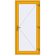 Drzwi zewnętrzne 960x2100 mm DOOR ALU STANDARD 72 RAL 1003 Signal yellow dwustronny