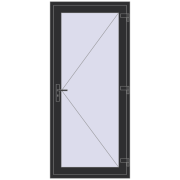 DOOR KORSA OPTIMUM REHAU BRILLANT 900x2100 mm ANTHRACITE_GREY_GLATT two-sided