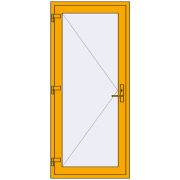 DOOR KORSA ALU STANDARD 72 900x2010 mm RAL 1003 Signal yellow two-sided