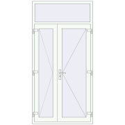 Entrance doors 1200x2440 mm DOOR KORSA ALU STANDARD 72 RAL 9016 Traffic white two-sided Entrance doors 1200x2440 mm DOOR KORSA ALU STANDARD 72 RAL 9016 Traffic white two-sided