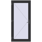 DOOR OPTIMUM REHAU BRILLANT 1000x2100 mm ANTHRACITE_GREY_GLATT two-sided
