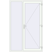 DOOR KORSA ENERGY-SAVING REHAU SYNEGO 1540x2400 mm RAL 9016 Traffic white two-sided