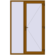 DOOR KORSA ENERGY-SAVING REHAU SYNEGO 1540x2400 mm GOLDEN OAK external