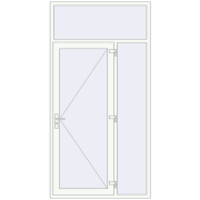 DOOR KORSA OPTIMUM REHAU BRILLANT 1380x2700 mm RAL 9016 Traffic white two-sided
