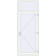 Entrance doors 1000x2600 mm DOOR ENERGY-SAVING REHAU SYNEGO RAL 9016 Traffic white two-sided