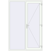 DOOR KORSA ENERGY-SAVING REHAU SYNEGO 1600x2390 mm RAL 9016 Traffic white two-sided