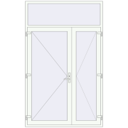 Entrance doors 1600x2600 mm DOOR KORSA OPTIMUM REHAU BRILLANT RAL 9016 Traffic white two-sided