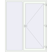 DOOR KORSA ENERGY-SAVING REHAU SYNEGO 1750x2150 mm RAL 9016 Traffic white two-sided