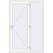 Entrance doors 1400x2100 mm DOOR KORSA ENERGY-SAVING REHAU SYNEGO RAL 9016 Traffic white two-sided