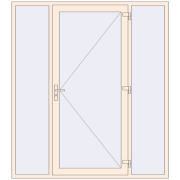 DOOR KORSA ENERGY-SAVING REHAU SYNEGO 2000x2250 mm CREAME_WHITE_50L-2 two-sided