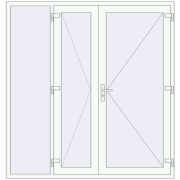 DOOR KORSA OPTIMUM REHAU BRILLANT 2000x2100 mm RAL 9016 Traffic white two-sided