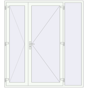 Drzwi zewnętrzne 2100x2300 mm DOOR KORSA ENERGY-SAVING REHAU SYNEGO RAL 9016 Traffic white dwustronny