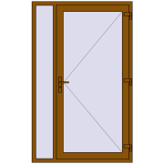 Entrance doors 1300x2080 mm DOOR KORSA ENERGY-SAVING REHAU SYNEGO GOLDEN OAK two-sided