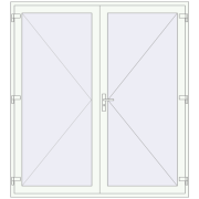 DOOR KORSA ENERGY-SAVING REHAU SYNEGO 2050x2250 mm RAL 9016 Traffic white two-sided