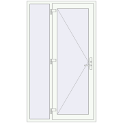 DOOR KORSA OPTIMUM REHAU BRILLANT 1200x2100 mm RAL 9016 Traffic white two-sided