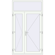 Drzwi zewnętrzne 1300x2300 mm DOOR KORSA ALU STANDARD 72 RAL 9016 Traffic white dwustronny