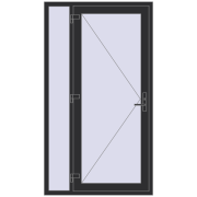 Drzwi zewnętrzne 1180x2100 mm DOOR KORSA OPTIMUM REHAU BRILLANT ANTHRACITE_GREY_GLATT dwustronny