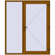 DOOR KORSA OPTIMUM REHAU BRILLANT 1750x2100 mm GOLDEN OAK two-sided