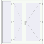 Drzwi zewnętrzne 2000x2100 mm DOOR KORSA ALU STANDARD 72 RAL 9016 Traffic white dwustronny