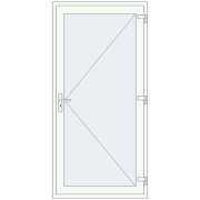 Entrance doors 1050x2160 mm DOOR KORSA OPTIMUM REHAU BRILLANT ANTHRACITE_GREY_STRUKTURAL external