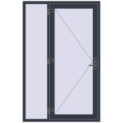 DOOR KORSA OPTIMUM REHAU BRILLANT 1350x2100 mm ANTHRACITE_GREY_STRUKTURAL two-sided