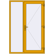 DOOR KORSA ALU STANDARD 72 1400x2100 mm RAL 1004 Golden yellow two-sided
